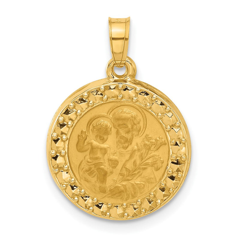 14K Yellow Gold Hollow St. Joseph Medal