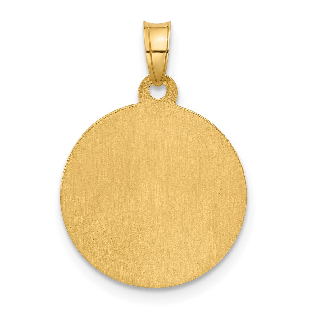 14K Yellow & Rhodium with White Rhodium Hollow St. Joseph Medal
