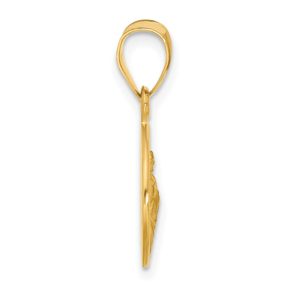14K Yellow Gold Polished and Satin Solid St Jude Thaddeus Medal