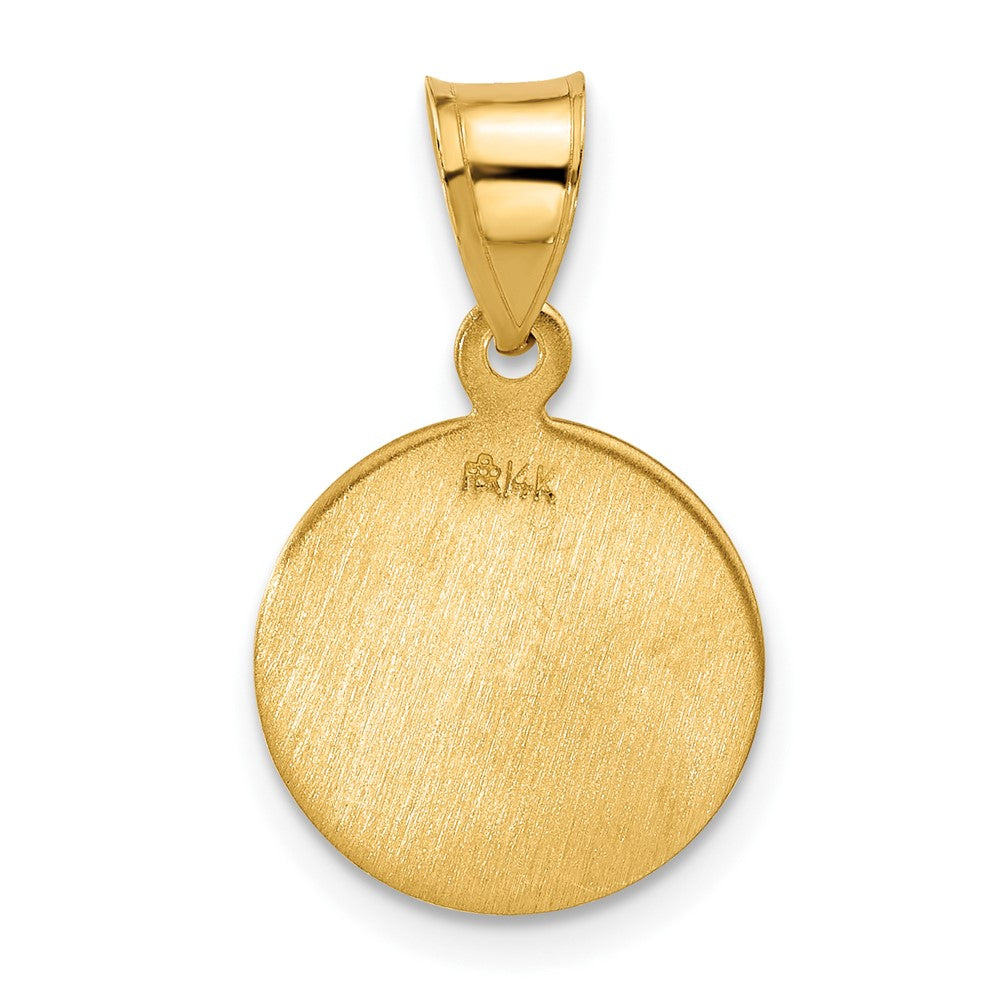 14K Yellow Gold Polished and Satin Solid St Jude Thaddeus Medal