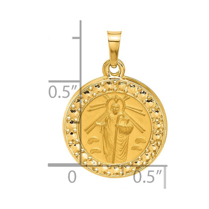 14K Yellow Gold Hollow St. Jude Thaddeus Medal