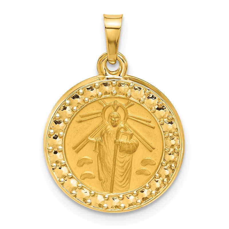 14K Yellow Gold Hollow St. Jude Thaddeus Medal