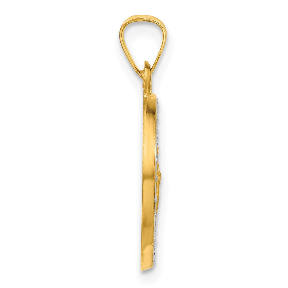 14K Yellow & Rhodium with White Rhodium Hollow St. Jude Thaddeus Medal