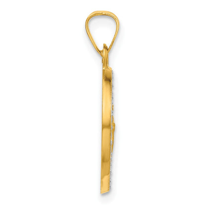 14K Yellow & Rhodium with White Rhodium Hollow St. Jude Thaddeus Medal