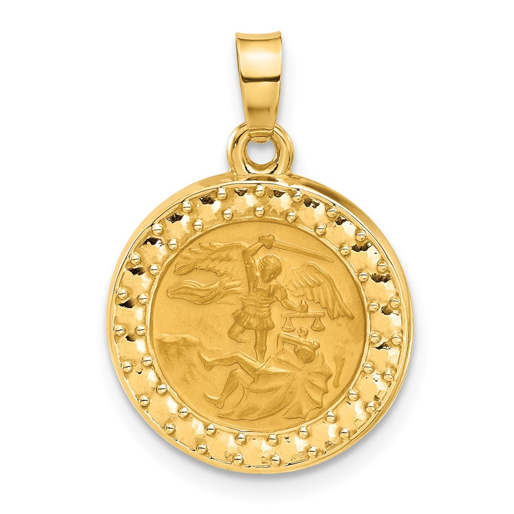 14K Yellow Gold Hollow St. Michael Medal