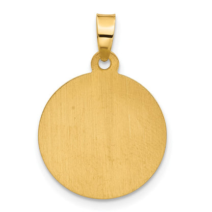 14K Yellow & Rhodium with White Rhodium Hollow St. Michael Medal