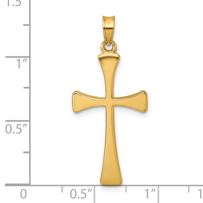 14K Yellow Gold Polished Religious Cross Pendant