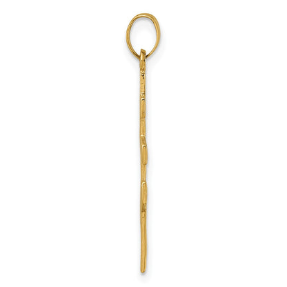 14K Yellow Gold Polished Eastern Orthodox Cross Pendant