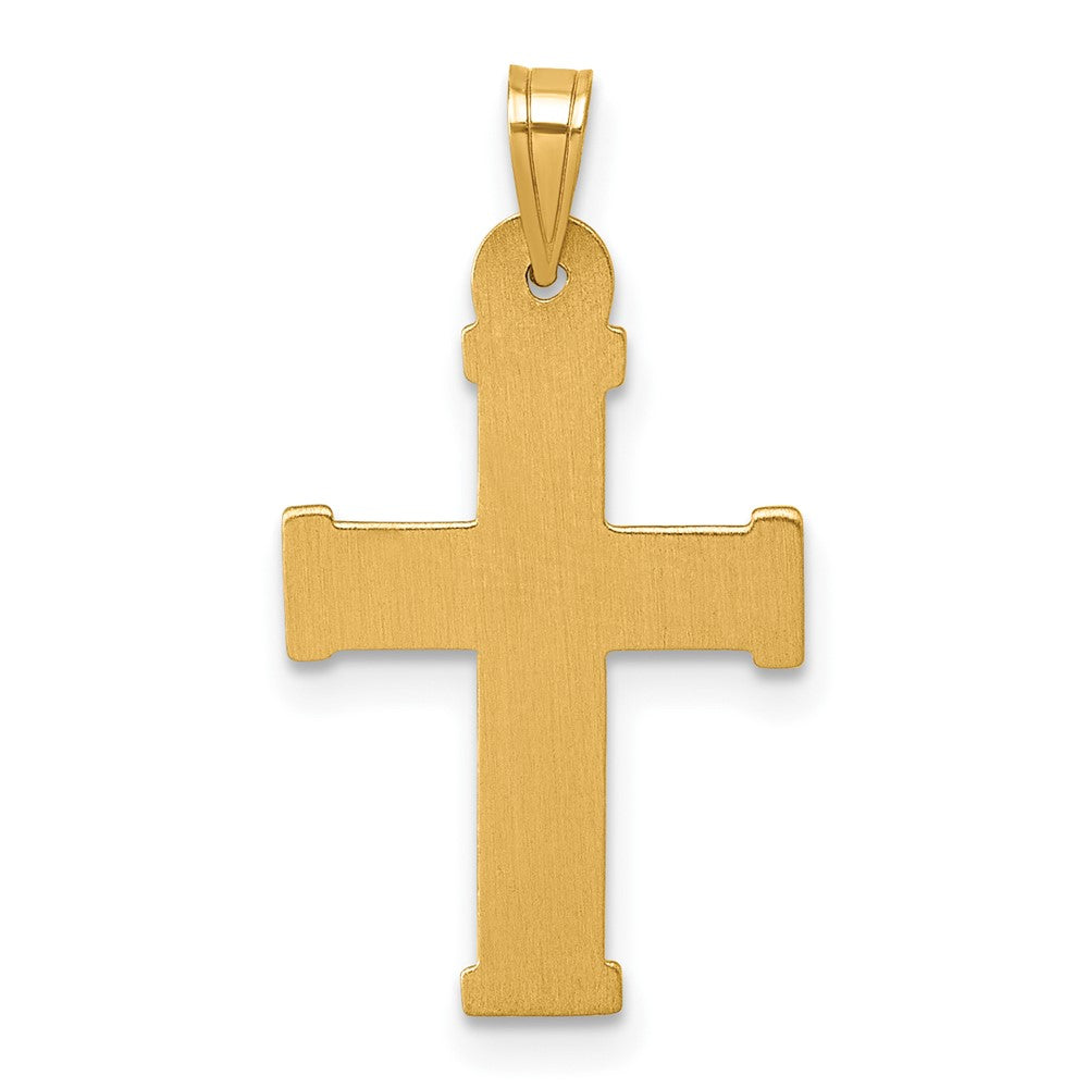 14K Two-Tone W/ White Rhodium Polished Inri Crucifix Cross Pendant
