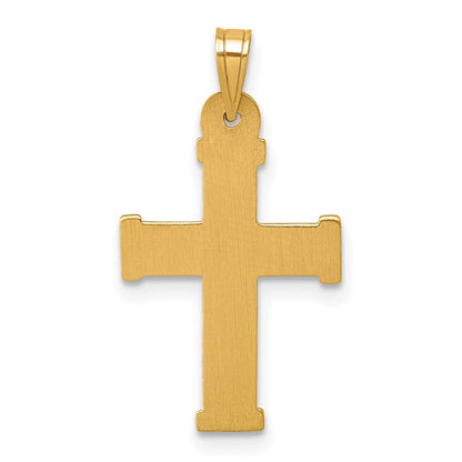 14K Two-Tone W/ White Rhodium Polished Inri Crucifix Cross Pendant