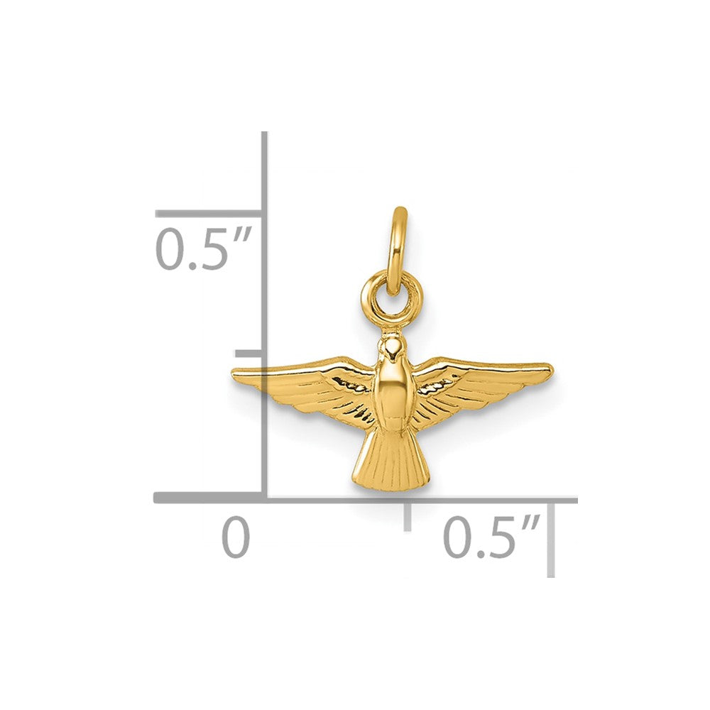 14K Yellow Gold Polished Dove Pendant
