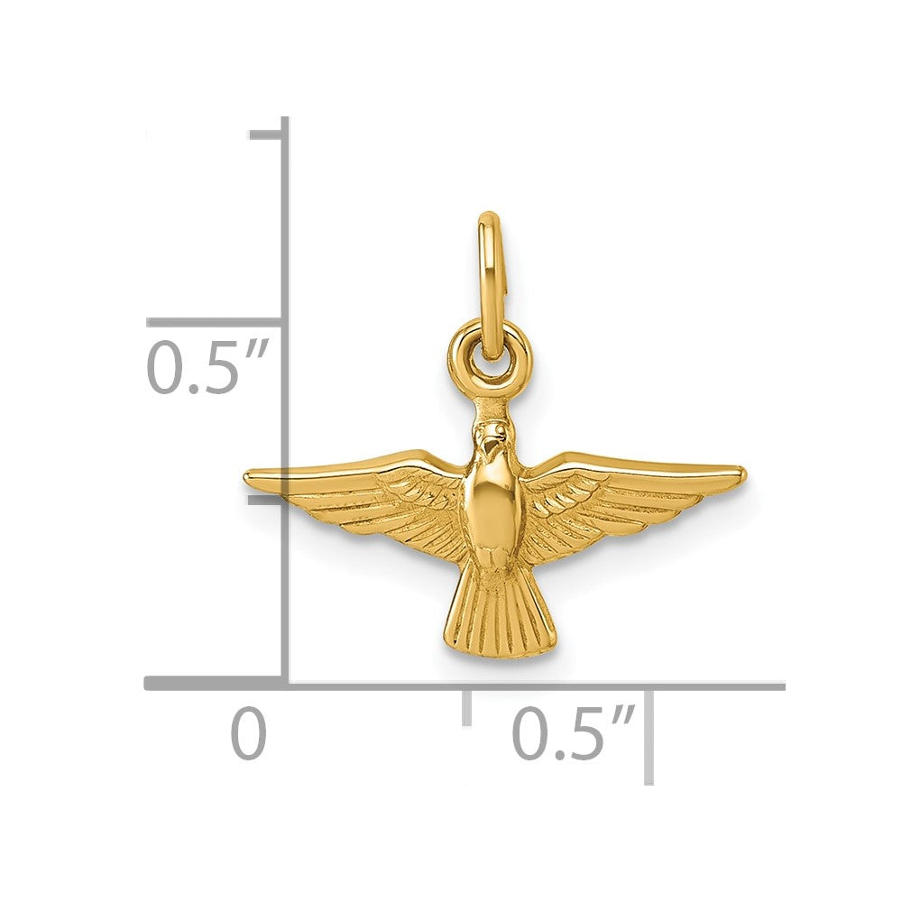 14K Yellow Gold Polished Dove Pendant