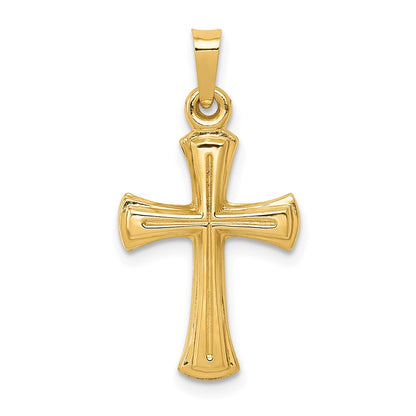14K Yellow Gold Hollow Cross Pendant