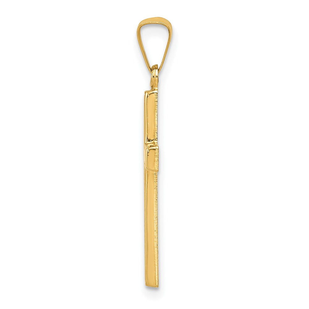 14k Yellow Gold 14k Diamond-cut Hollow Cross Pendant