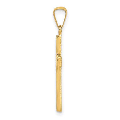 14k Yellow Gold 14k Diamond-cut Hollow Cross Pendant