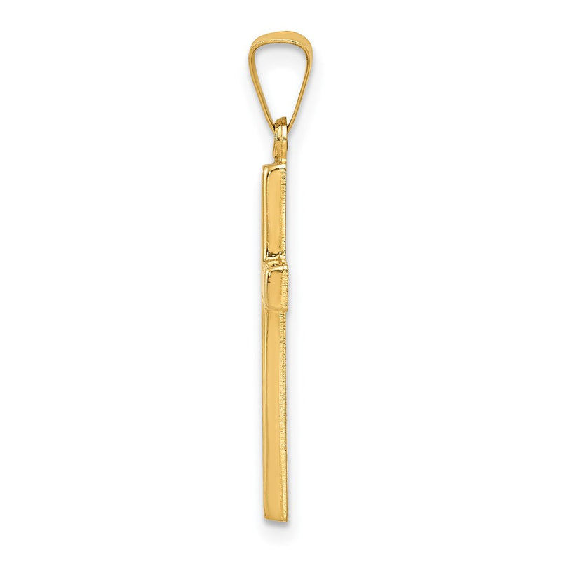 14k Yellow Gold 14k Diamond-cut Hollow Cross Pendant