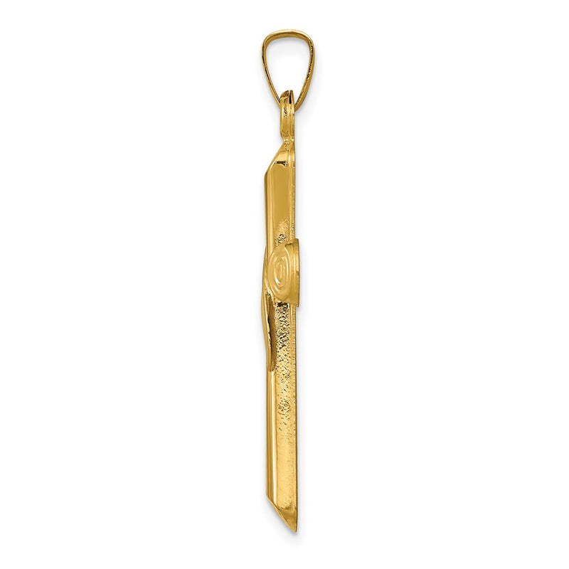 14k Two-tone 14K Two-Tone Hollow Cross w/Drape Pendant