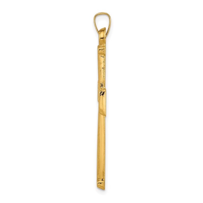 14K Yellow Gold Hollow Latin Cross Pendant