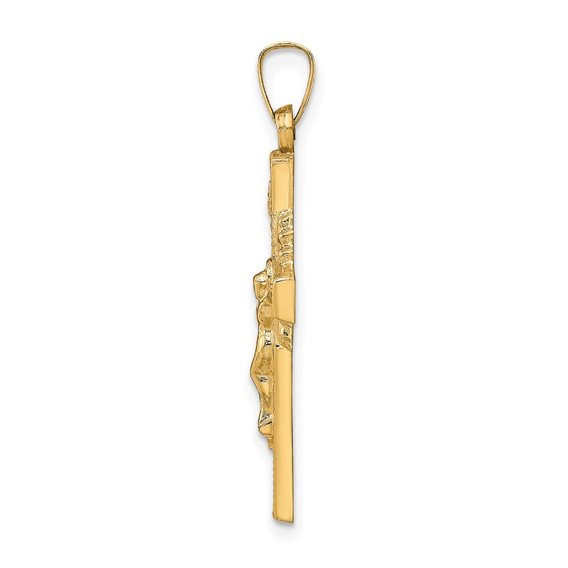 14k Yellow Gold 14k INRI Hollow Crucifix Pendant