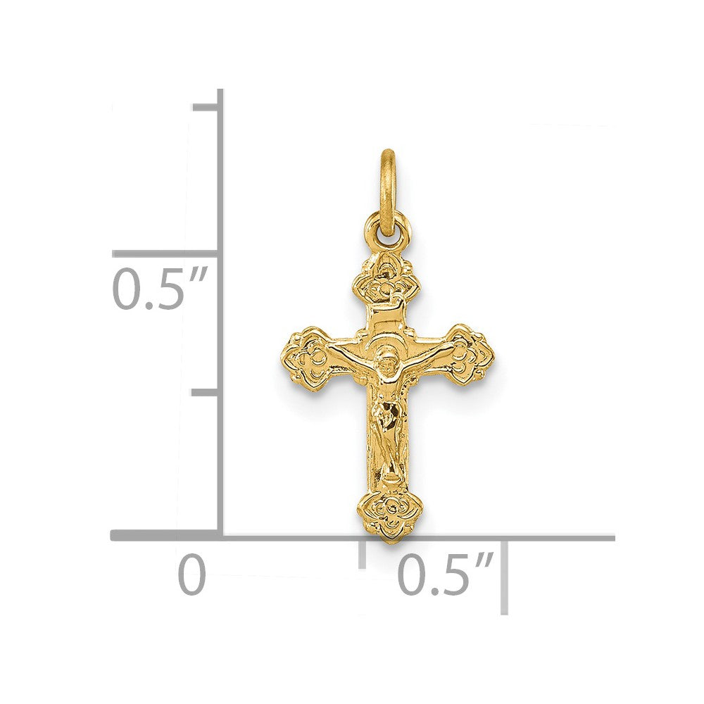 14k Yellow Gold 14k INRI Hollow Crucifix Pendant