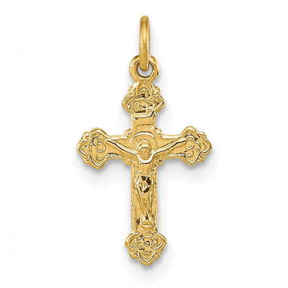 14k Yellow Gold 14k INRI Hollow Crucifix Pendant
