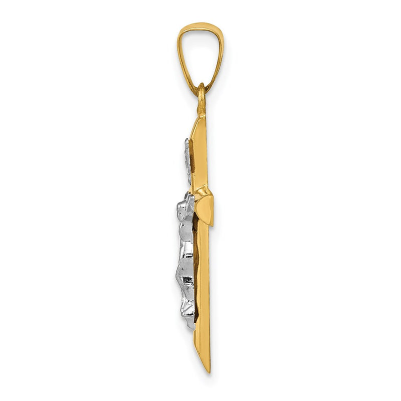 14k Two-tone 14k Two-tone INRI Hollow Crucifix Pendant
