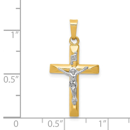 14k Two-tone 14k Two-tone INRI Hollow Crucifix Pendant