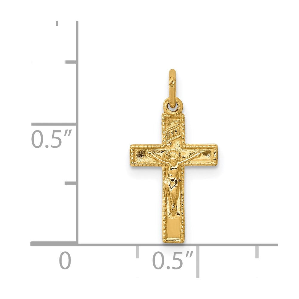 14k Yellow Gold 14k INRI Crucifix Charm