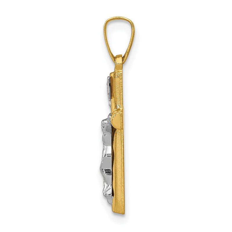 14k Two-tone 14k Two-tone INRI Hollow Crucifix Pendant