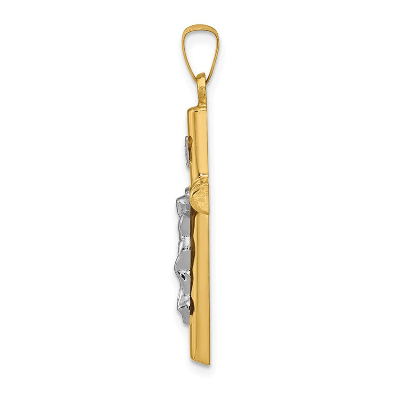 14k Two-tone 14k Two-tone INRI Hollow Crucifix Pendant