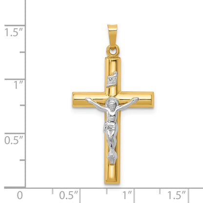 14k Two-tone 14k Two-tone INRI Hollow Crucifix Pendant