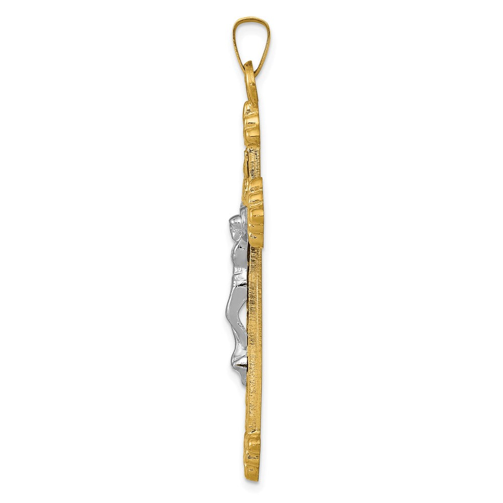 14k Two-tone 14k Two-tone INRI Hollow Crucifix Pendant