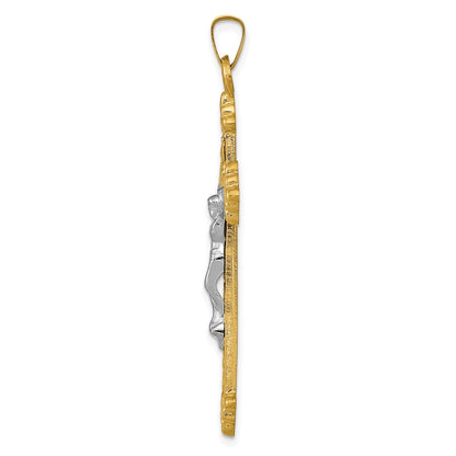 14k Two-tone 14k Two-tone INRI Hollow Crucifix Pendant