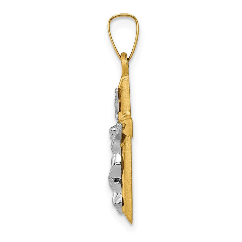 14k Two-tone 14k Two-tone INRI Hollow Crucifix Pendant