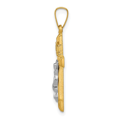 14k Two-tone 14k Two-tone INRI Hollow Crucifix Pendant