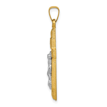 14k Two-tone 14k Two-tone INRI Hollow Crucifix Pendant