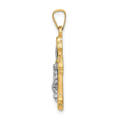 14k Two-tone 14k Two-tone INRI Hollow Crucifix Pendant