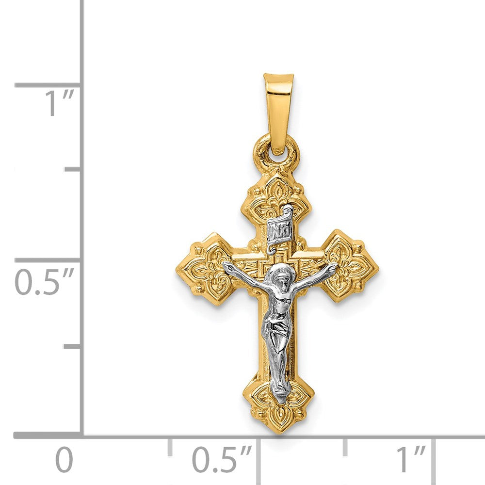 14k Two-tone 14k Two-tone INRI Hollow Crucifix Pendant
