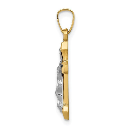 14k Two-tone 14k Two-tone INRI Hollow Crucifix Pendant
