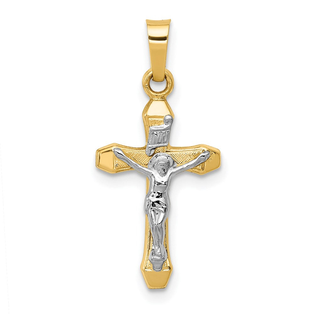 14k Two-tone 14k Two-tone INRI Hollow Crucifix Pendant