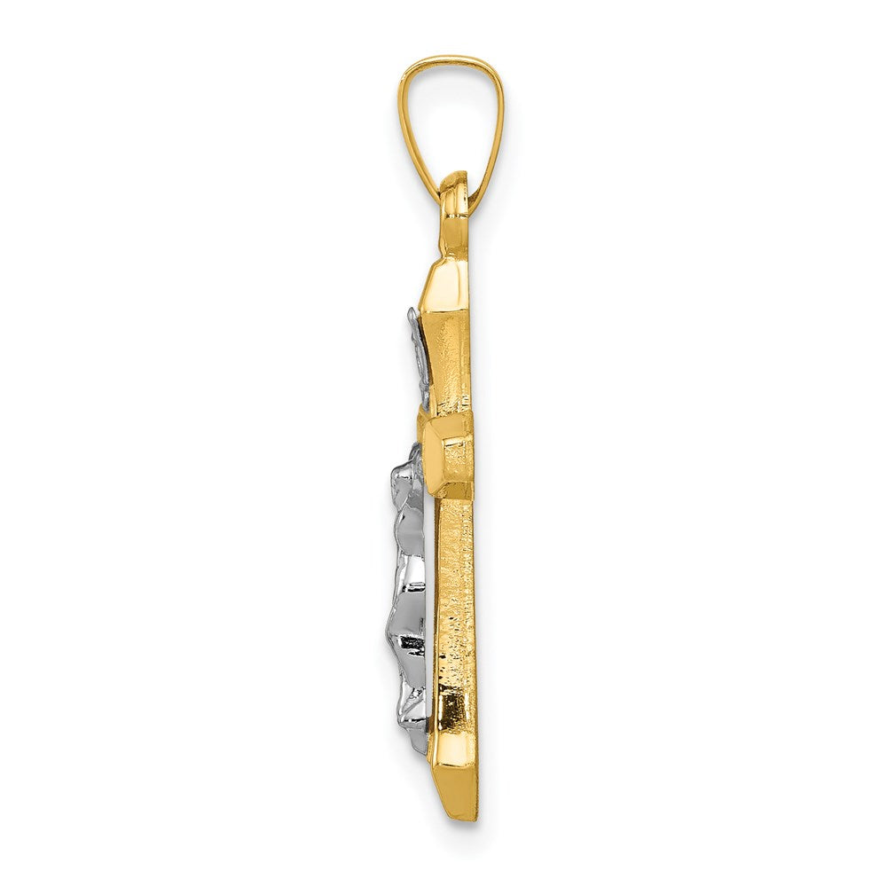 14k Two-tone 14k Two-tone INRI Hollow Crucifix Pendant