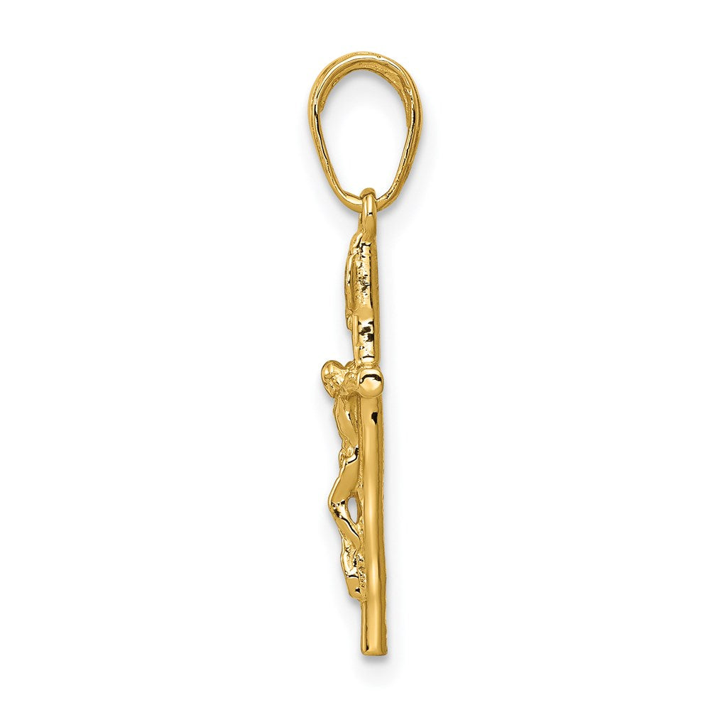 14k Yellow Gold 14k INRI Hollow Crucifix Pendant