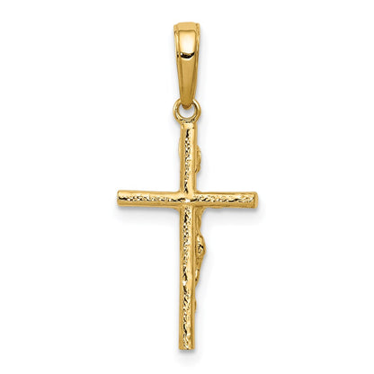 14k Yellow Gold 14k INRI Hollow Crucifix Pendant