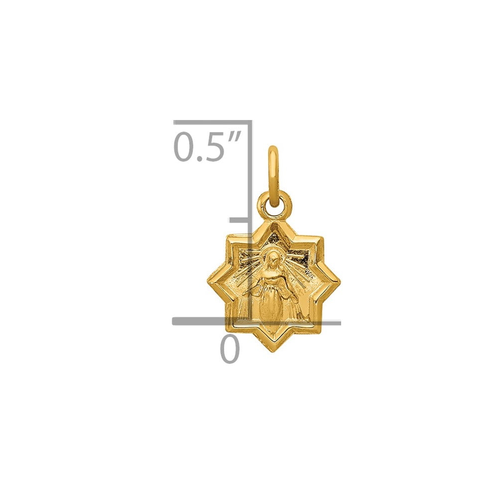 14k Yellow Gold 14k Blessed Mary Charm