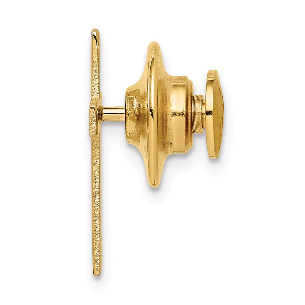 14K Yellow Gold Polished Cross Tie Tac