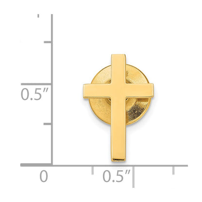 14K Yellow Gold Polished Cross Tie Tac
