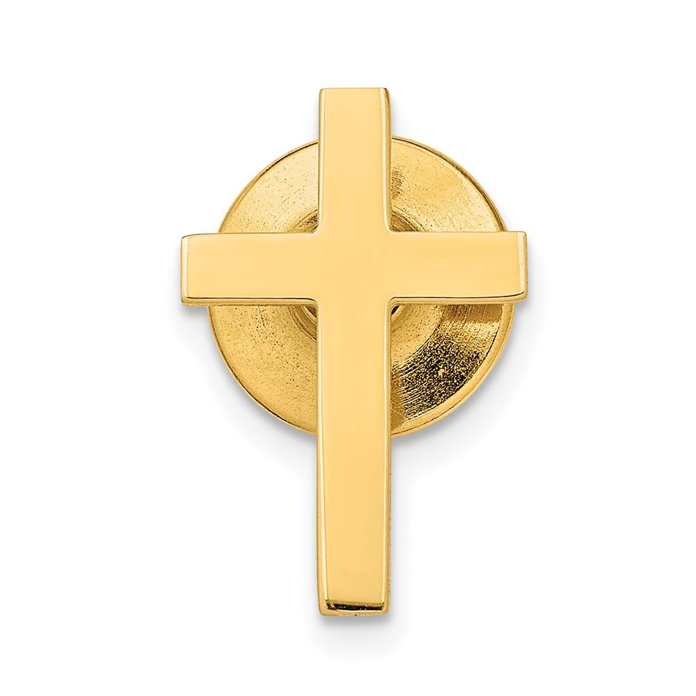 14K Yellow Gold Polished Cross Tie Tac