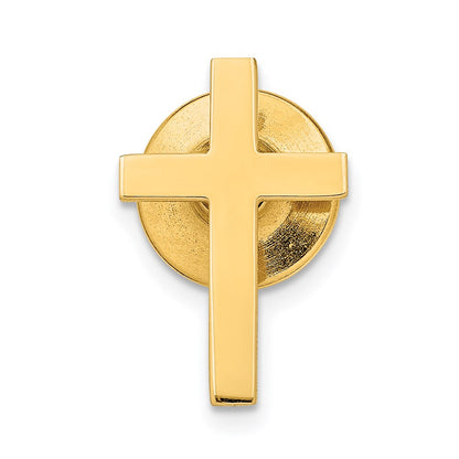 14K Yellow Gold Polished Cross Tie Tac