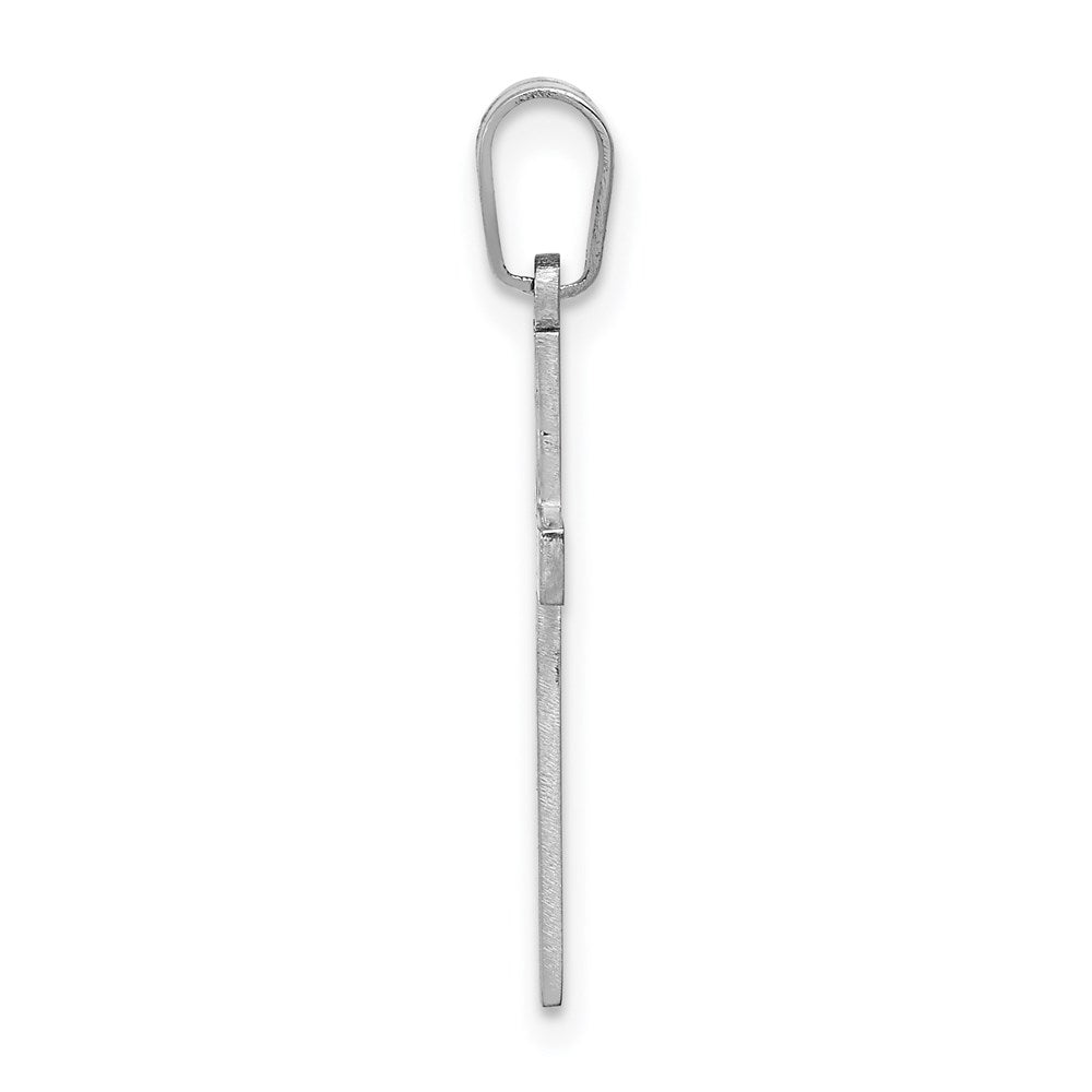14k White Gold 14K White Floral Cross Charm