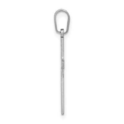 14k White Gold 14K White Floral Cross Charm